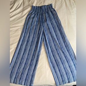 Striped wide leg pants